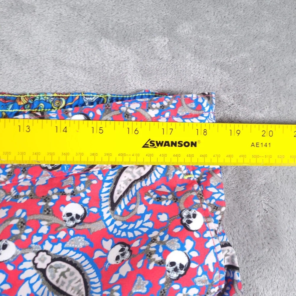 Robert Graham Swim Trunks Men 36 Red Paisley Skull‎ Classic Fit Lined Shorts 4